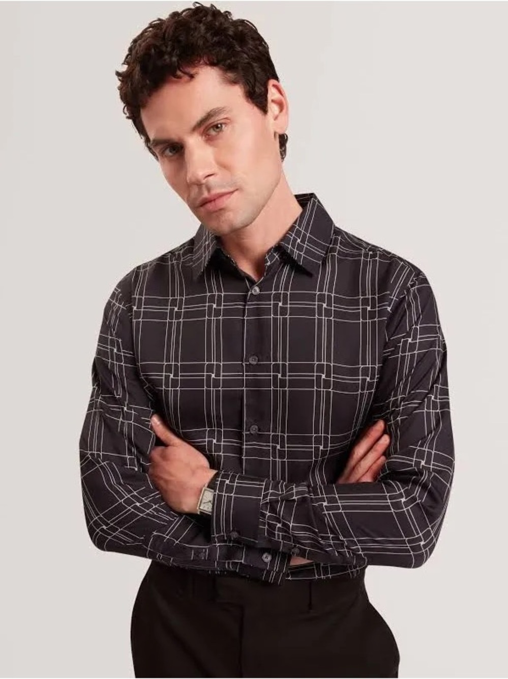 NWOT Men’s Ted Baker Lirra Regular Fit Geometric Print Button-Up Shirt size 3